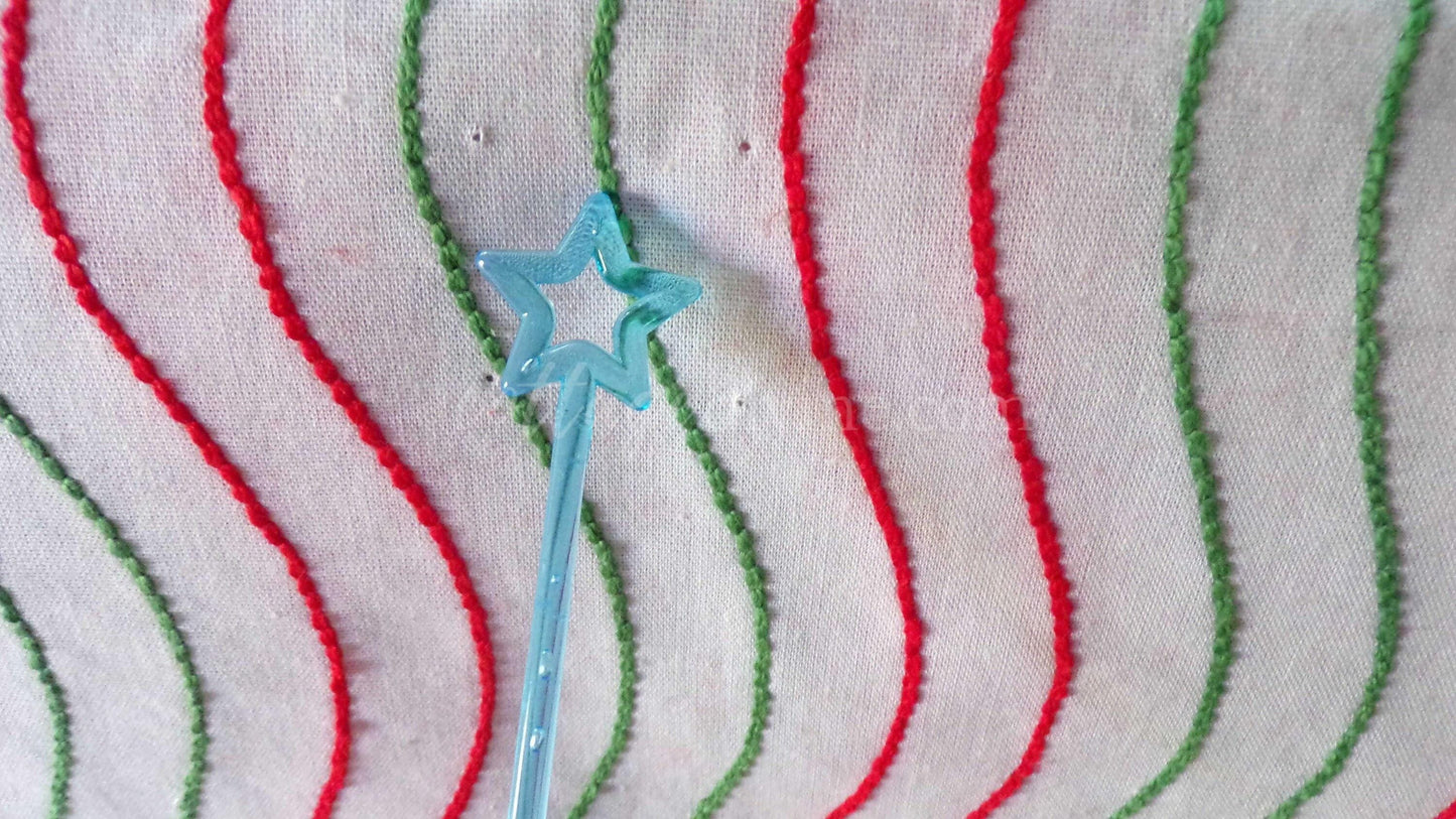 red & green ripple striped chenille fabric, festive vintage sewing material for Christmas stockings, holiday crafts, 15" x 28" inch piece