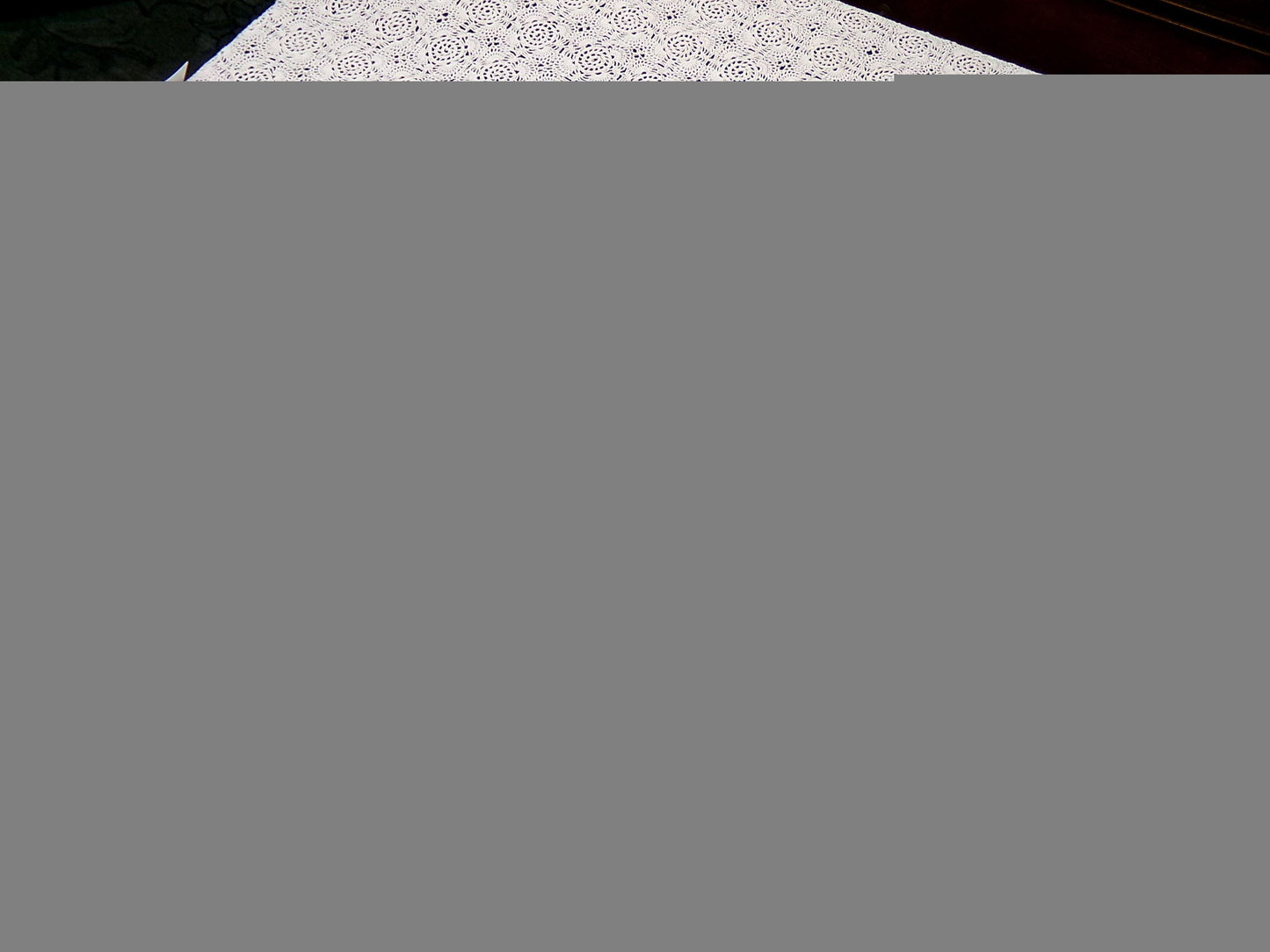 serene blue & white vintage chenille fabric, 19" x 23" cotton quilt material