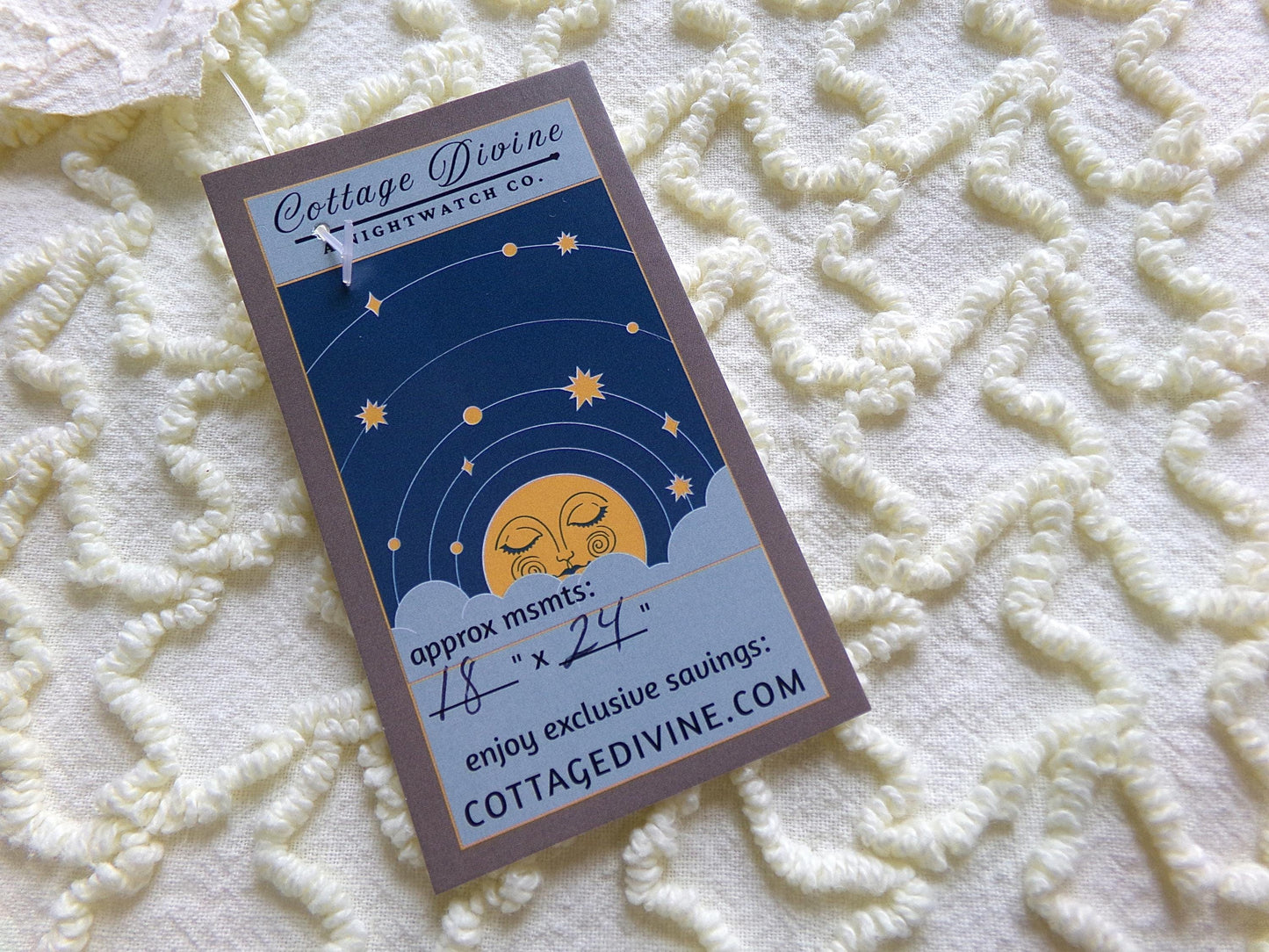 Vintage Yellow Squiggle Chenille Fabric, Gentle Sunny Buttercup 18" x 24" Piece of Sewing & Quilt Material