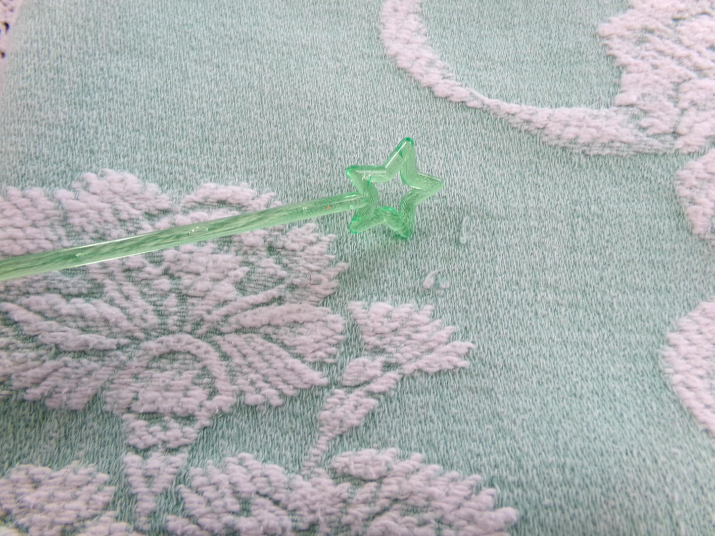 Shabby Floral Vintage Woven Fabric Piece Mint Green Carnation Flowers 20x24"