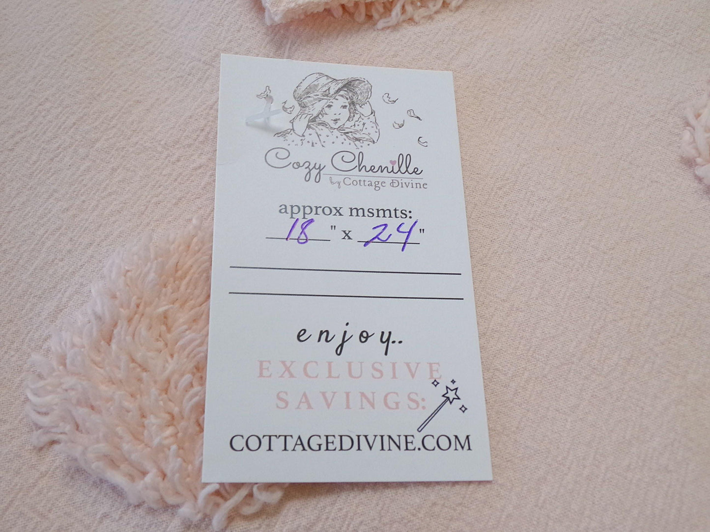 blush pink vintage style chenille fabric, large dot quilt sewing material, 18" x 24" piece