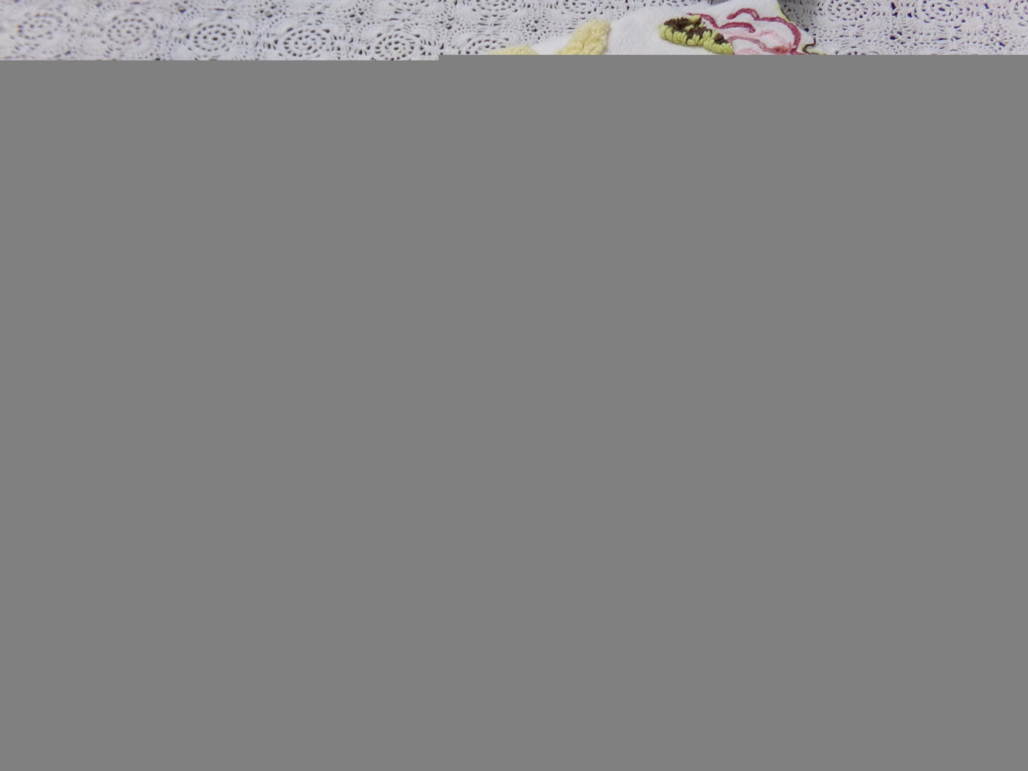 Cottage Pink Rose Vintage Chenille Fabric Shabby Scrollwork Sewing Quilt Material 27" x 24"
