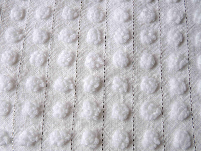 Simple White Pop Chenille Fabric, 20" x 24" inch Vintage Morgan Jones Piece, cotton blend with silver shimmer lurex