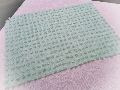 Seafoam Green Windswept Pops Vintage Chenille Fabric, Sewing & Quilt Material 18" x 24"