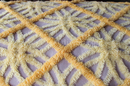Cosmic Starburst Vintage Chenille Quilt Fabric, 24" x 20" inch Piece, Very Unique