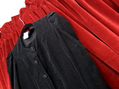 Vintage Laura Ashley Corduroy Dress Black Steampunk Victorian England Gothic Style 8
