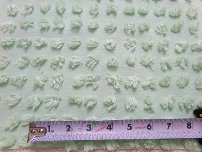 Seafoam Green Windswept Pops Vintage Chenille Fabric, Sewing & Quilt Material 18" x 24"