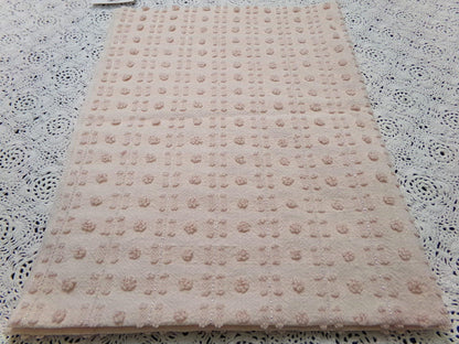 Vintage Chenille Bedspread Fabric, Neutral Fleshtone Lightweight Pop Dot Dash Sparkle 18"x24"