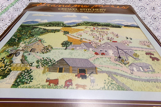 Paragon The OLD OAKEN BUCKET Crewel Embroidery Kit 0569 Vintage Grandma Moses Design
