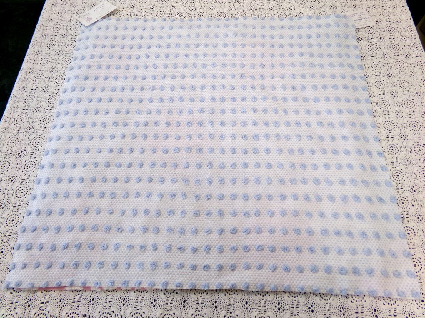 Bubble Pop Blue Woven Vintage Chenille Fabric, 21" x 23" Piece Coastal Beach Quilt Material
