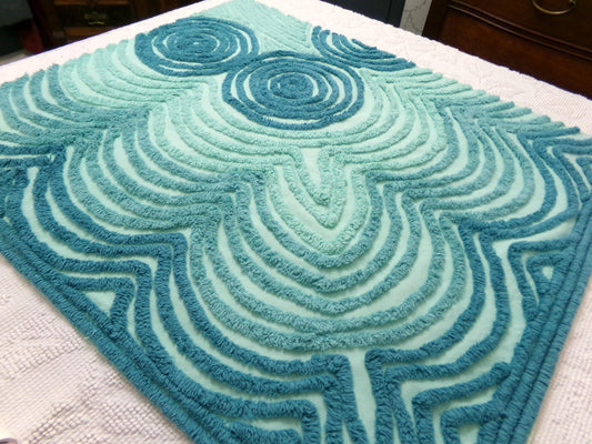 optic waves vintage chenille bedspread fabric, dramatic sewing & quilt material 27" x 23"