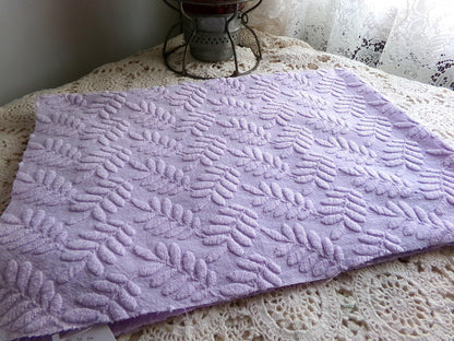 Lilac Fern Wisps Vintage Woven Fabric Piece, 19x25" Quilt Sewing Textile