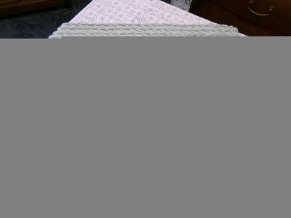 Calming Sage Vintage Chenille Bedspread Fabric Green Diamond Lattice 20x24"