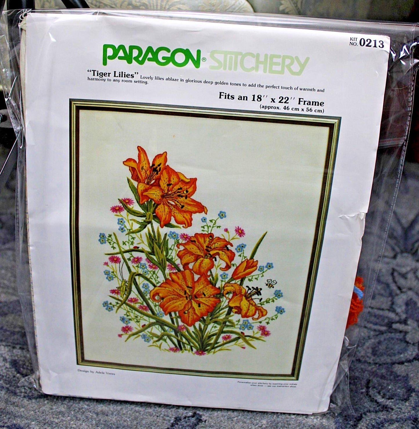 TIGER LILIES Vintage Crewel Embroidery Kit Boho Lily Floral Paragon Stitchery 0213