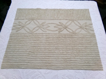 Mocha Sands Vintage Chenille Fabric, Simple Star Floral Sewing & Quilt Material 26" x 20" Piece