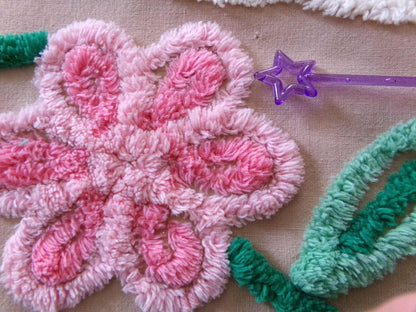 Caramel Honey Vintage Chenille Fabric, 16.5" x 19.5" inch Piece, Boho Floral Material for Pillows, Wall Hangings, Crafts