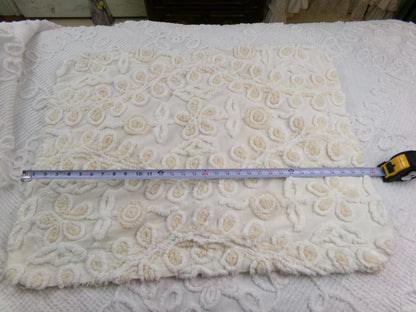 vintage canyon group chenille pillow sham, cream wedding cake design with envelope back, SINGLE, not a pair
