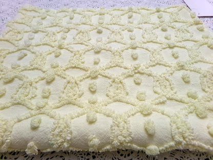 Infinity Links Vintage Chenille Bedspread Fabric 18x24" Yellow Pops Quilting Material