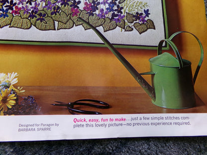 WOOD VIOLETS Vintage CREWEL Embroidery Kit Paragon 0213 Stitchery, Boho Woodland Floral