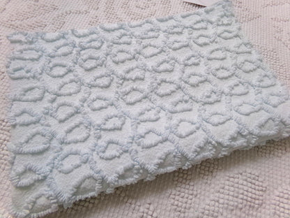 curly cute loops vintage chenille fabric, texturized blue pattern, 18" x 12" sewing & quilt material