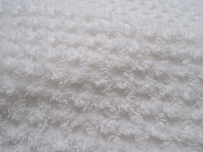 Soft White Vintage Chenille Fabric Diamond Lattice Geometric 18" x 24"