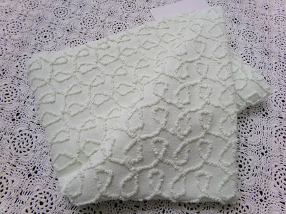 Light Green Vintage Chenille Fabric, Texturized Curly Loops 18x24" Piece