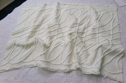 Dimensional Illusion Vintage Chenille Fabric, Fascinating Design, 18" x 25" piece