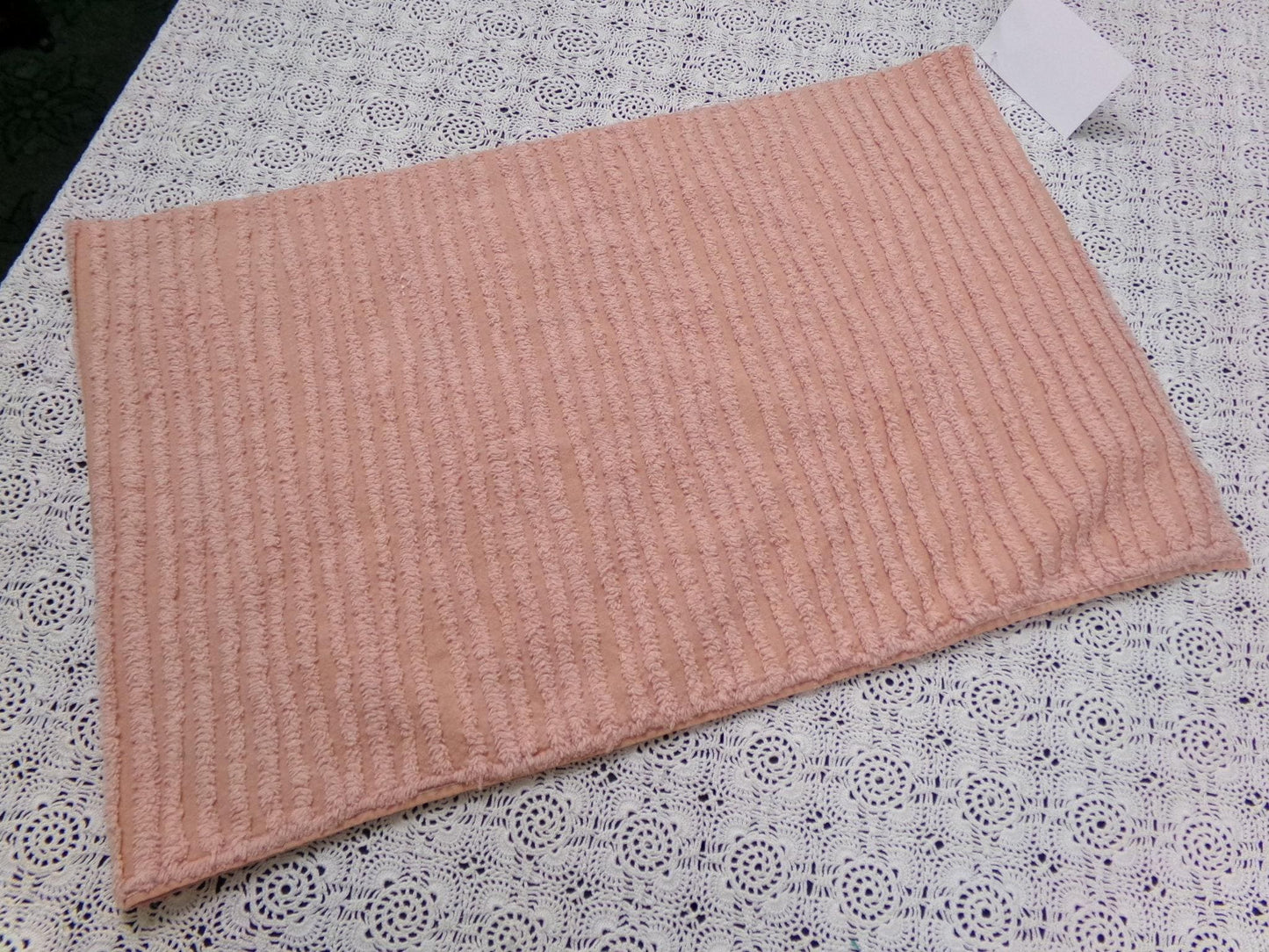 Vintage Striped Chenille Fabric, 13" x 42" Long Piece Quilt Material