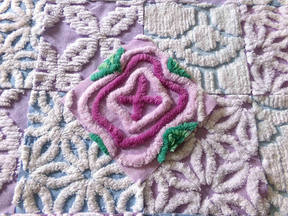 serene chenille fabric squares, dreamy blue, lilac & white, 17 vintage quilt blocks 6" x 6" inch, for pillows, quilting, crafts