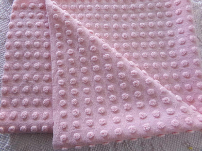 Nubby Pink Popcorns Vintage Chenille Bedspread Fabric, Textured Pop Dots 18" x 25" Piece