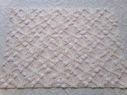 Feather Pink Vintage Chenille Fabric, Needletuft Rings & Overtufted Pops, Quilter's Favorite 18" x 24" Piece