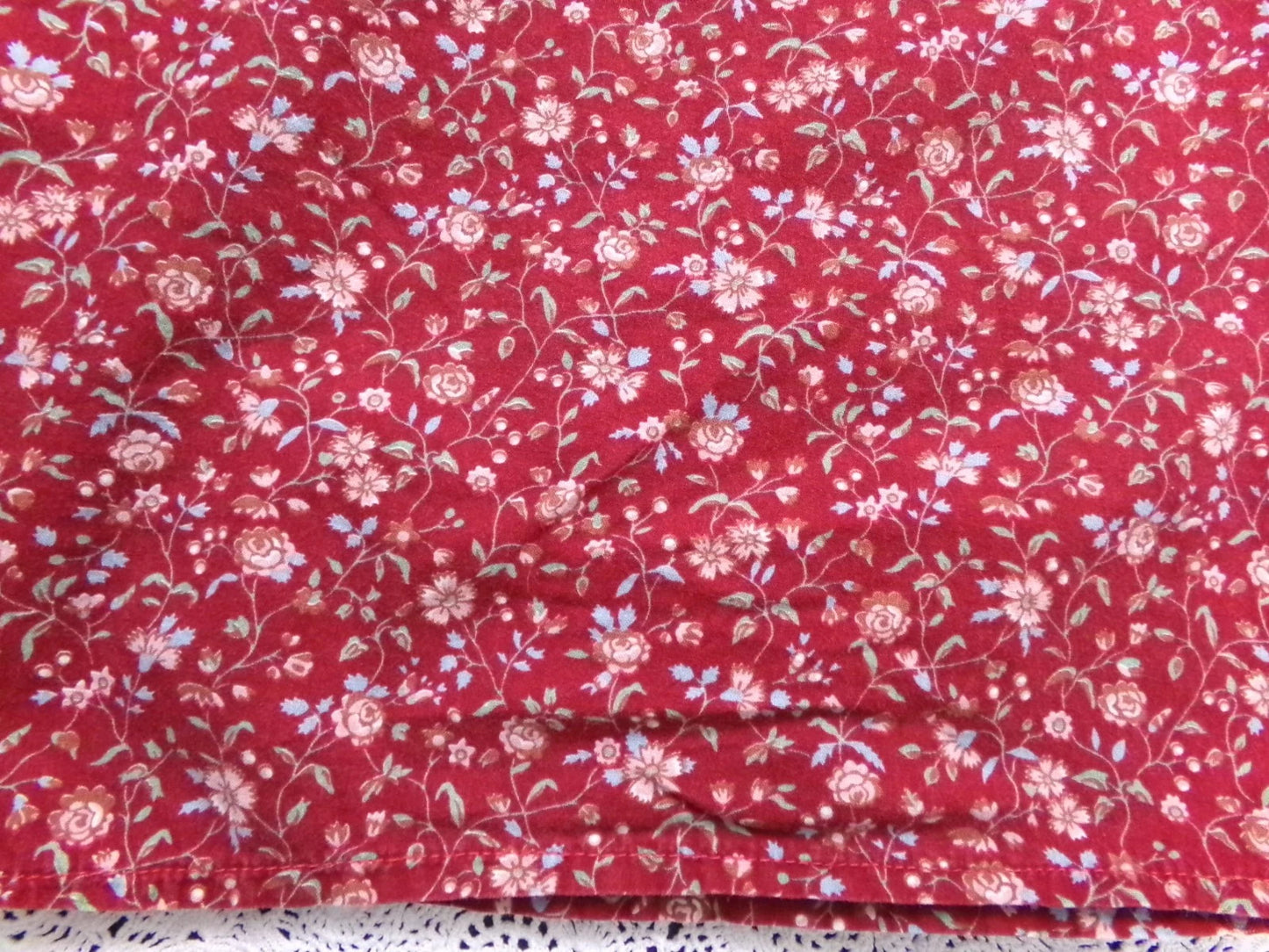 Vintage Prairie Blouse Boho 1970s Womens Top Ditsy Calico Floral Shirt Small