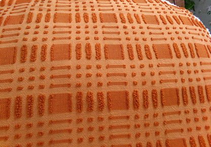 Pumpkin Spice Vintage Chenille Fabric 18x24" Piece Geometric Textured Material