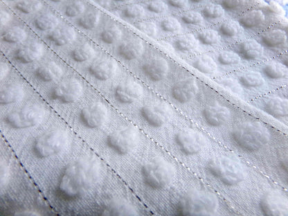 Simple White Pop Chenille Fabric, 20" x 24" inch Vintage Morgan Jones Piece, cotton blend with silver shimmer lurex
