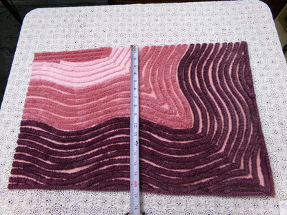 hypnotic sunkissed vintage chenille bedspread fabric pink mauve optic 16" x 25"