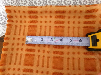 Pumpkin Spice Vintage Chenille Fabric 18x24" Piece Geometric Textured Material