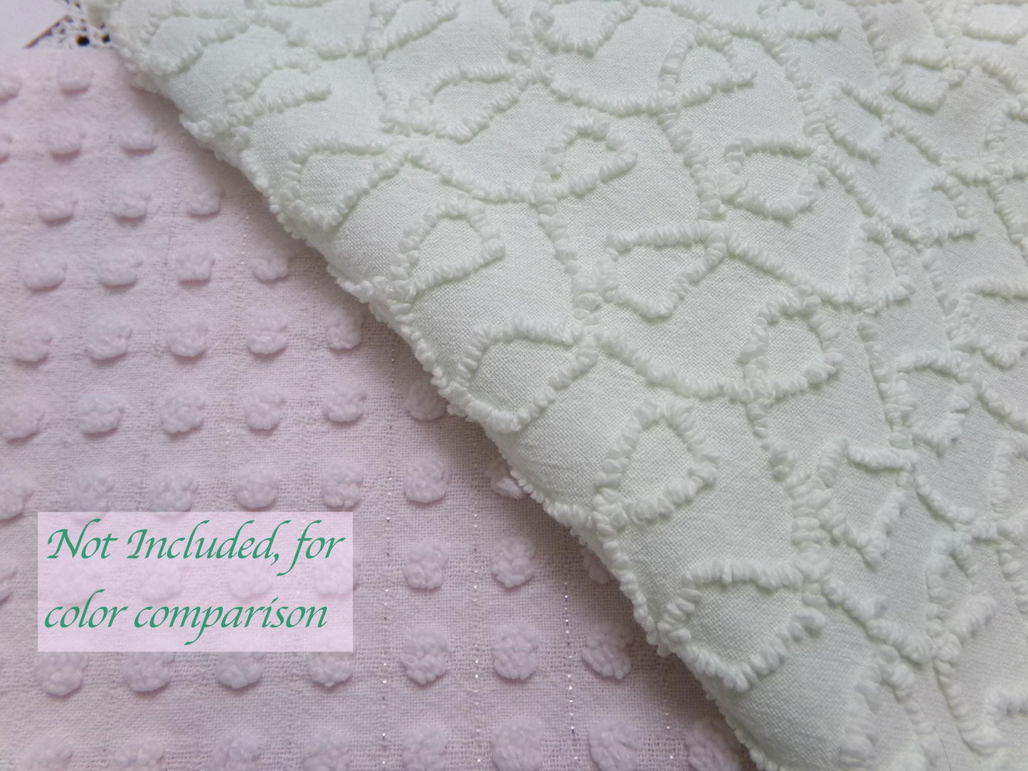 Light Green Vintage Chenille Fabric, Texturized Curly Loops 18x24" Piece