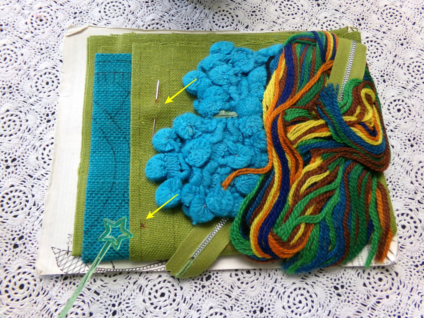FANCIFUL OWL Pillow Crewel Embroidery Kit, Boho Vintage Bucilla Needlecraft 3173