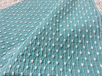 Raindrop Vintage Woven Chenille Fabric 19x23", Bates Nubby Pinstripe Quilt Material