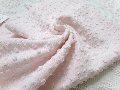 Pink Wink Vintage Chenille Fabric, Mini Dot Dash Pattern, 18" x 24" Quilt Material