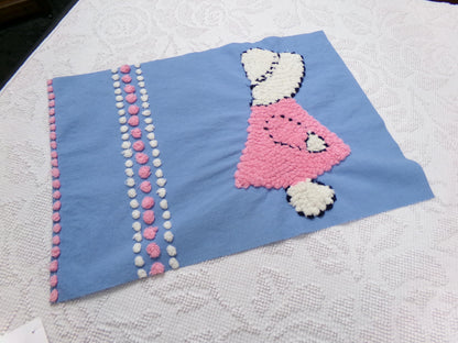 lone little girl vintage chenille bedspread fabric, quilt sewing material, 12" x 17.5"