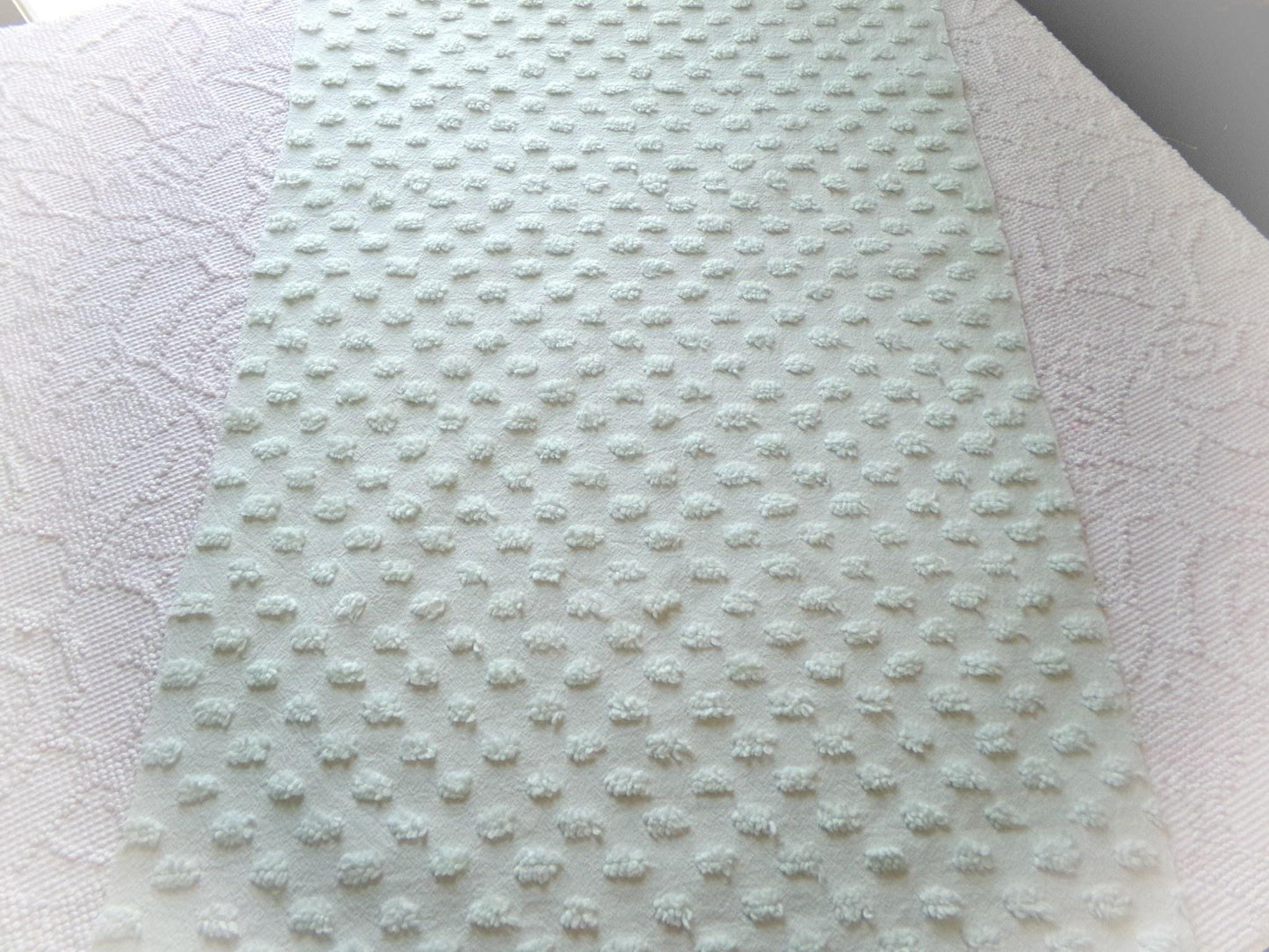 light green chenille fabric, vintage style pops design, 18" x 24" cut piece for quilts, crafts, sewing