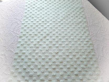light green chenille fabric, vintage style pops design, 18" x 24" cut piece for quilts, crafts, sewing