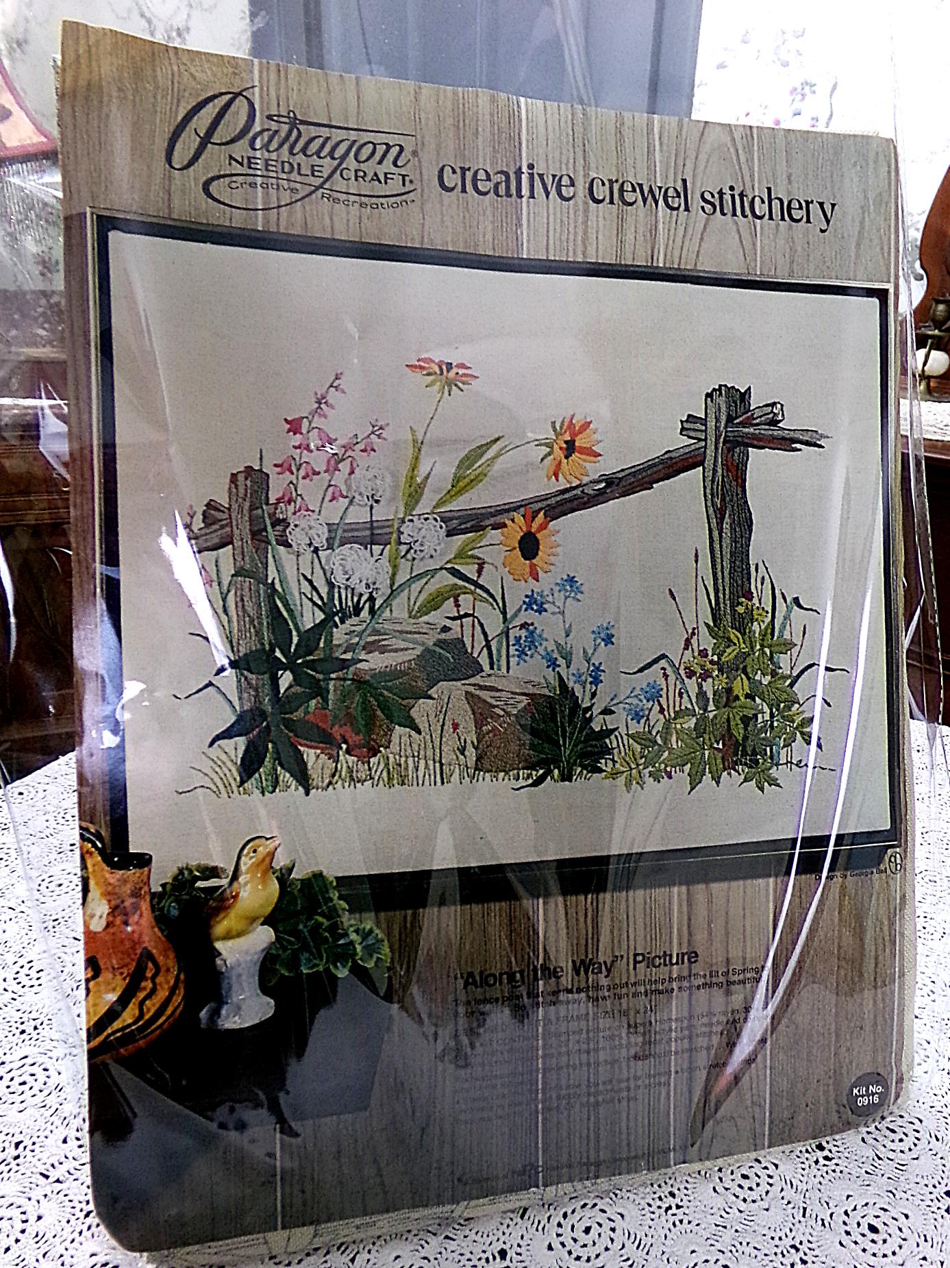 ALONG THE WAY Crewel Embroidery Kit Boho Vintage 0916 Paragon Needlecraft Georgia Ball