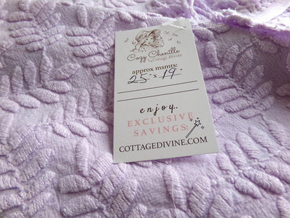 Lilac Fern Wisps Vintage Woven Fabric Piece, 19x25" Quilt Sewing Textile