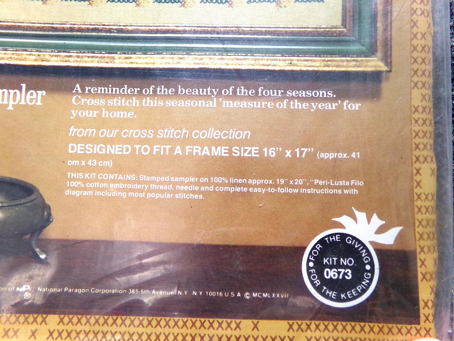 Vintage Cross Stitch Embroidery Sampler: The Season's, Paragon Stitchery Kit 0673