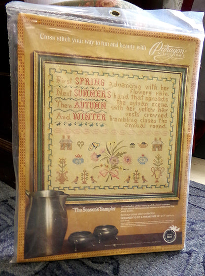 Vintage Cross Stitch Embroidery Sampler: The Season's, Paragon Stitchery Kit 0673