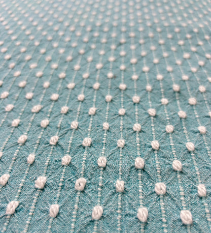 Raindrop Vintage Woven Chenille Fabric 19x23", Bates Nubby Pinstripe Quilt Material