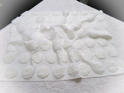 Marshmallow Puffs White Chenille Fabric Vintage Style Giant Dots 18x24"