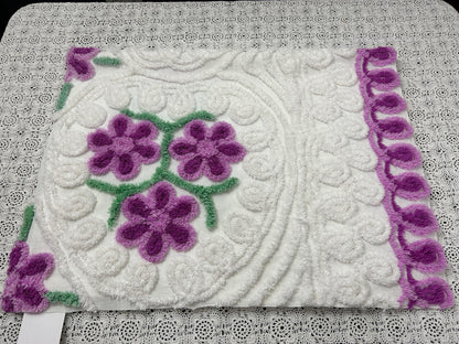 Little Violets Vintage Chenille Bedspread Fabric Sewing Quilt Material 20x30"